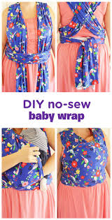 When you've found a comfortable length for your sling, tie a simple knot in the two ends of the sling material to secure the sling behind your neck. How To Make Your Own No Sew Moby Wrap Diy Baby Wrap Diy Baby Carrier Baby Swaddle