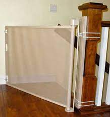 The Retractable Safety Gate Or Baby Gate Can Even Be Installed On An Angle As Shown Here This May Be On Baby Gate For Stairs Baby Gates Retractable Baby Gate