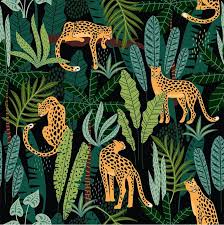 Jaguar Print Wallpaper 044 Jungle Pattern Jungle Art Jungle Illustration