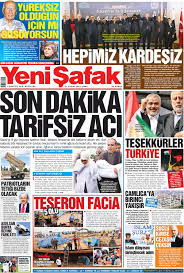 Massive forest fire engulfs mediterranean district. Yeni Safak Newspaper Turkey Book Talk