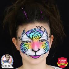 easy colorful tiger face paint