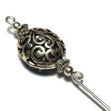 Filigree Hat Pin Vintage Antique Tibetan Silver Style 5 Pin Protector Silver Fashion Leather Chokers Hat Pins