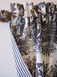 Black And Cream Toile Curtains Curtain Valance Window Curtain Black Country Life Toile And Ticking Stripe Reversible Curtain Valance 50 X 18 With Images Kitchen Window Curtains Curtains Black Curtains