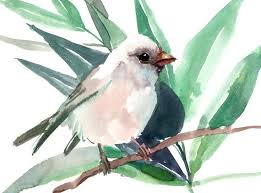 Birds Of A Feather Cast 2020 Canary Bird And Flowers Watercolor Bird Painting 2020 Watercolour By Suren Nersisyan In 2020 Watercolor Bird Birds Painting Canary Birds