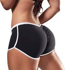 Women Activewear Lounge Short Pants Athletic Exercise Running Booty Shorts  Black S at Amazon Women's Clothing store