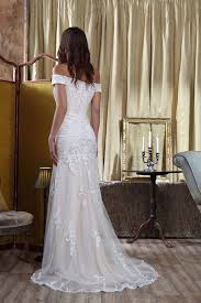 Affordable Designer Wedding Dresses London Betty Gets Hitched Betty Gets Hitched Eternit Bardot Wedding Dress Wedding Dresses Lace Wedding Dress Necklines