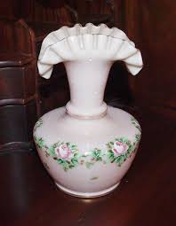 Rare Fenton Vase Charleton Collection Hand Painted Roses T061 Hand Painted Roses Fenton Vase