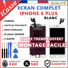 Vitre tactile + ecran lcd retina complet sur chassis iphone 6s plus blanc outils. Bloc Complet Tout Assemble Vitre Tactile Ecran Lcd Iphone 6 Plus Blanc Icasse Pieces Et Outils Parts And Tools