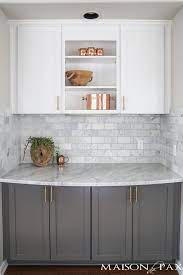 Marbled Subway Tile Backsplash Grey
