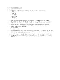 Contoh menghitung ph larutan garam yang terdiri dari asam lemah dan basa kuat. Soal Hidrolisis Dan Buffer