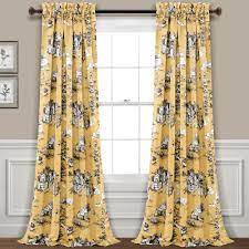 Window treatment has tailored edges. French Country Toile Room Darkening Window Curtain Set Lush Decor Www Lushdecor Com Lushdecor