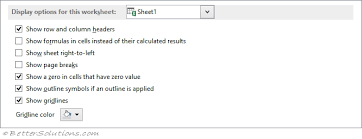 One method uses vlookup and direct worksheet and cell references. Excel Options Display Options For This Worksheet