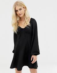 Asos Design Sweetheart Babydoll Mini Swing Dress