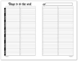 Black And White Horizontal Weekly To Do List Printables Personal Planner Printables Weekly Planner Printable Printable Planner