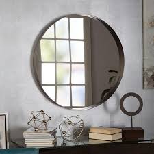 Silverwood Furniture Reimagined Eagan Round Gunmetal Wall Mirror Cpdm1054a Large Round Wall Mirror Traditional Wall Mirrors Round Wall Mirror
