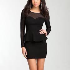 Bebe Peplum Dress Peplum Dress Black Mesh Dress Dresses