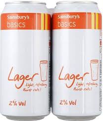 Sainsbury S Basics 2 Lager 4x440ml Refreshing Drinks Lager Sainsburys