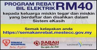 Program rebat bil elektrik adalah selaras dengan hasrat kerajaan untuk memastikan kebajikan dan kualiti hidup rakyat seperti yang telah dinyatakan dalam bajet 2019 pada 02 november 2018 yang lepas. Program Rebat Rm 40 Bil Elektrik