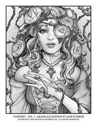 Jade Summer Vampire Girl Freebie Summer Coloring Pages Halloween Coloring Pages Cool Coloring Pages