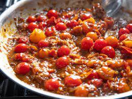 The Secret To A Better Burst Tomato Pasta Xo Sauce Cherry Tomato Pasta Cherry Tomato Sauce Tomato Pasta