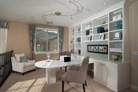 Recessed Lighting And Track Lighting Combine To Add Functional Yet Decorative Lighting In This Home Office H Home Home Office Space Office Lighting Ceiling