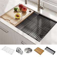 Check spelling or type a new query. Kraus Kore Undermount Workstation Kitchen Sink Single Bowl 30 In Stainless Steel Kwu110 30 Rona