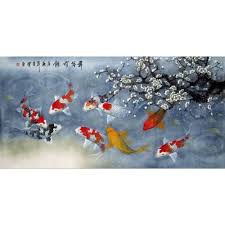 Untuk kebutuhan airnya, setiap satu inci ikan berbanding dengan 10 galon air. Repro Gambar Lukisan Ikan Koi Hoki Feng Shui Pretty Painting Beautiful Termurah Shopee Indonesia