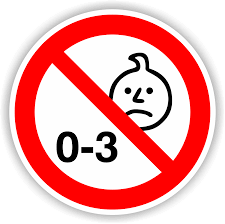 Verbot "Nicht für Kinder unter 3 Jahren geeignet" Schild oder Aufkleber