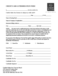 Please fill out the entire form. Comfort Suites Credit Card Authorization Form Fill Online Printable Fillable Blank Pdffiller