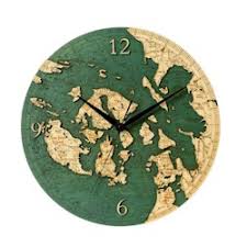 Wood Chart San Juan Islands Wall Clock