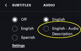 Go up and down the menu to change font preferences, scaling, background opacity, or edge style. Accessing Audio Description With Hulu
