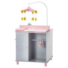 Olivia S Little World Baby Doll Furniture Baby Changing Station With Storage Gray Polka Dots Target
