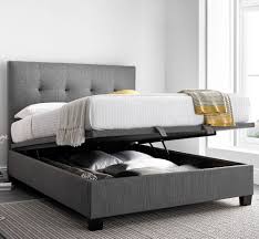 Super king size bed with mattress. Yorkie Grey Fabric Ottoman Bed