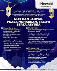 Bulan muharram merupakan salah satu dari empat bulan mulia dalam islam. Infografis Jadwal Dan Niat Puasa Muharram Tasu A Dan Asyura