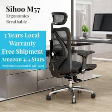 Sihoo ergonomics office chair recliner chair,computer chair desk chair, adjustable headrests chair backrest and armrest's mesh chair (black) 0225vs3awa2. Sihoo Ergonomic Office Computer Chair Gray Mesh Black Frame Furniture Tables Chairs On Carousell