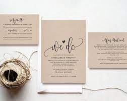 We Do Wedding Invitation Template Rustic Kraft Invitation Etsy In 2021 Etsy Wedding Invitations Kraft Wedding Invitations Wedding Invitation Templates Rustic