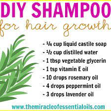 In these recipes we'll use either baking soda, apple cider vinegar or liquid castile soap. Diy Essential Oil Shampoo Recipe For Hair Growth Essential Oil Shampoo Hair Growth Foods Essential Oil Shampoo Recipe