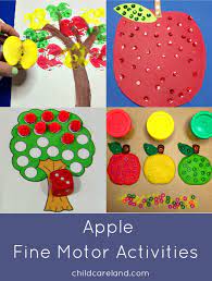Now we're back on a big fine motor skills activity kick! Here Are Some Of My Favorite Apple Themed Activities For Developing Fine Motor Skills Preschool Apple Theme Apple Theme Apple Activities