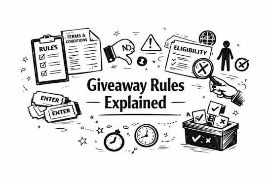 Giveaway Rules Explained: Terms, Conditions, and Eligibility Giveaway rules  are often ignored, skimmed, or misunderstood. Many participants focus on  how to enter and what the prize is, without paying attention to the