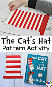 Simply download pdf file with cat in the hat math activities and color by code to reveal a hidden picture while working on kindergarten math. The Cat S Hat Pattern Activity Book Inspired Math Center Pattern Activities Dr Seuss Preschool Dr Seuss Activities