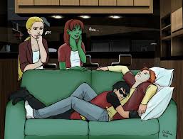 Kid Flash X Robin On The Couch Young Justice Young Justice Robin Kid Flash