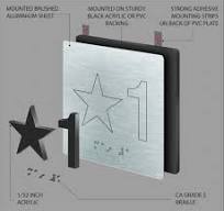 'Star G' Elevator Jamb Plate ADA Braille Sign - 4" x 4"