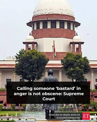The Economic - ⚖️🗣️ Supreme Court weighs in on heated language 🚨 Says calling someone bastard in anger is not obscene under law 🧾 Where should the line be drawn in free