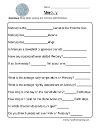 mercury planet worksheet uranus planet mercury planet