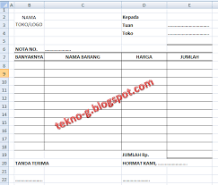 Download format nota penjualan excel.docx jlk9p2vepz45. Download Contoh Kwitansi Nota Penjualan Sederhana Dengan Microsoft Excel Sharing Teknologi Dan Ilmu Komputer