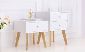 Amazon Com Taohfe White Nightstand Small Nightstands With 2 Drawer Side Table For Bedroom Set Of 2 Kitchen Dining