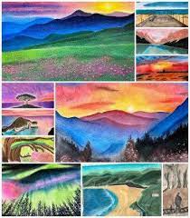 Types Of Landscape Compositions Pastel Lesson Landscape Art Lessons Pastel Landscape Chalk Pastel Art