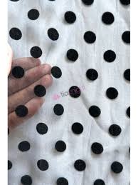 Organza Net Décor Dancewear Material- Black Polka Dots SQ874 BK