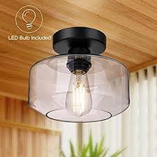 Amazon Com Semi Flush Mount Ceiling Light Farmhouse Light Fixture With Led Bulb 750 Lm Ce In 2020 Farmhouse Light Fixtures Flush Mount Ceiling Lights Ceiling Lights