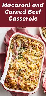 Put in large casserole dish. Macaroni And Corned Beef Casserole Beef Casserole Recipes Corned Beef Casserole Recipe Beef Pasta Recipes